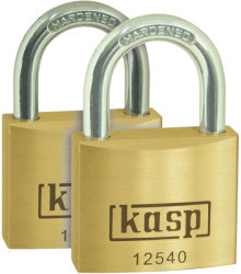 Padlock, double pack, level 5, shackle (H) 22 mm, brass, (B) 40 mm, K12540D2