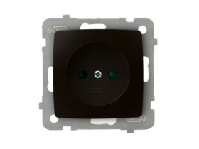 KARO Gniazdo pojedyncze bez uziemienia z przesłonami IP-20 zaciski gwintowe czekoladowy metalik GP-1SP/m/40 OSPEL