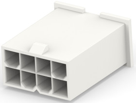 Plug housing, 8 pole, pitch 4.2 mm, straight, white, 1969604-8