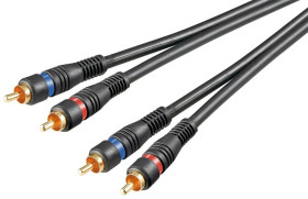 Kabel łączący stereo 2 x cinch, podwójnie ekranowany - Długość kabla 2 m