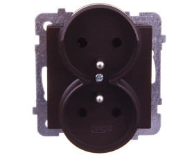 SONATA Gniazdo podwójne z/u czekoladowy metalik GP-2RRZ/m/40