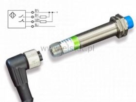 Czujnik indukcyny 12mm kąt; ( NPN, NO, NC; M12) +k