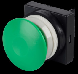 Actuator attachment 5/2, push button, mushroom shaped, green