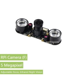 Waveshare RPi Camera (F), Supports Night Vision, Adjustable-Focus