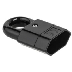 Gniazdo płaskie czarne z uchwy. GP2C-2 ELGOTECH