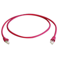 Teleg&#xE4;rtner 100008030 RJ45 patch cable CAT 6A 0.25 m Red flame-retardant