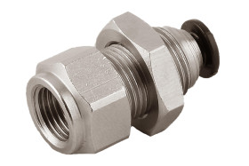 Złącze wielostykowe Wciskane 8 mm 1/4 cala RS PRO Adapter grodziowy 1/4 in BSP Female