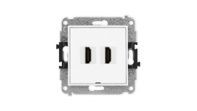 Icon Mechanizm Gniazda Podwójnego Hdmi 2.0, Bez Pola Opisowego Biały Ihdmibo-4