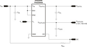 4.5-V, 0.1-A, 350-mΩ, load switch with current limit and LDO