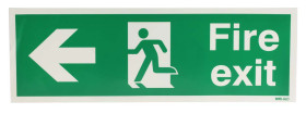 Znak wyjścia, Winyl, Zielony/żółty, Fire Exit, Angielski, Opis: WYJŚCIE POŻAROWE