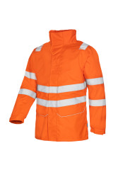 4-In-1 Hi Visibility Rain Jacket With De