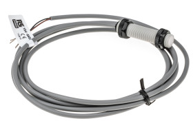 Czujnik zbliżeniowy M12 Pojemnościowy 2 mm RS PRO Wpuszczany 10→ 30 V DC długość 52mm Gwintowany