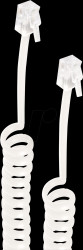 BS70134 Telephone handset spiral cable, 2x 4P4C, white, 4m
