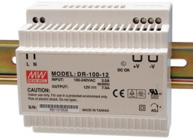 DR-100-12 zasilacz impulsowy na szynę DIN 12V / 7,5A / 100W