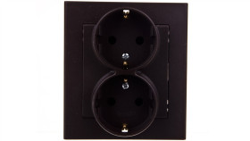 Sonata Gniazdo Podwójne Z/U Schuko Czekoladowy Metalik Gp-2Rs/40