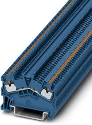 Through terminal block, push-in connection, 0.14-1.5 mm², 1 pole, 17.5 A, 6 kV, blue, 3214550
