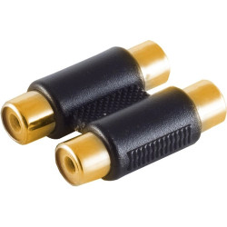 Adapter, 2 x RCA socket to 2 x RCA socket, black, BS57041-G