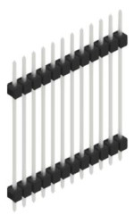 Pin header, 12 pole, pitch 2.54 mm, straight, black, 10056901