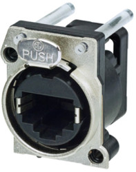 Socket, RJ45, 8 pole, 8P8C, Cat 5e, solder connection, PCB mounting, NE8FBH-C5-LED1