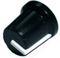 GALKA-1W Gałka potencjometru obrotowego - pasek biały (na ośkę 6 mm) wysokość 14 mm