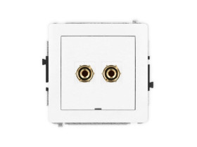 DECO Mechanizm gniazda głośnikowego pojedynczego, bez pola opisowego (typu banan - czerwony i czarny, pozłacany, 4 mm2, do lutow