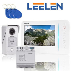 Zestaw wideodomofonowy z monitorem 7cali JB305_N60w / No15nc + zasilacz na szynę DIN + 3xbrelok (z czytnikiem)