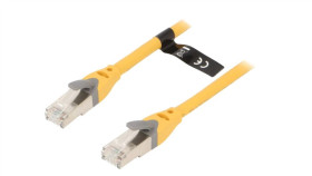 Ibhyj Patch Cord S/Ftp 6A Ofc Pvc Żółty 5M Rj45 Wtyk,Z Obu Stron