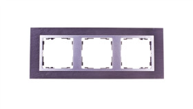 Simon 82 Ramka Potrójna Pozioma Kamień Łupek/ Ramka Pośrednia Aluminium Mat...