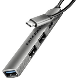 AXAGON HUE-STC USB hub 4 ports USB C®, USB type A 5 GBit/s Silver