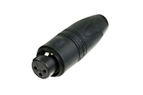 XLR jack, 3 pole, gold-plated, 2.5 mm², AWG 14, zinc die casting, NC3FXX-HD-B-D