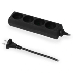 Przedłużacz elektryczny Listwa zasilająca na 4 gniazda 2P czarna 1,5m ECO PLASTROL
