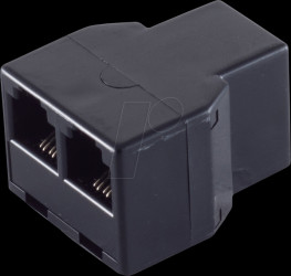 BS71225 RJ11 coupler, Western jack 6/4 &gt; 2x jack