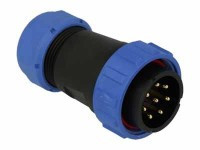SPP2910-8WW Wtyk 8 pin na kabel (13-16mm) okrągły, zakręcany, wodoodporny - gwint wewnętrzny (25A)