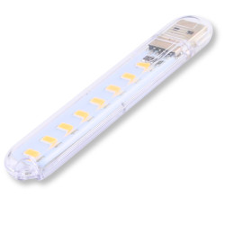 Mini lampka latarka USB mocna do powerbanka 8x LED ciepła na wycieczkę