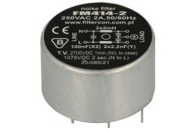 Filtr; przeciwzakłóceniowy; FM414-2; 250V AC; 100nF; 2,2nF; 2A; przewlekany (THT); 3,7mH; RoHS