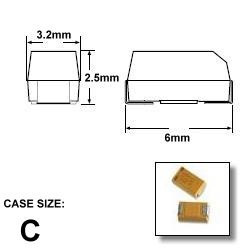 Kondensator tantalowy 47uF 10V C CASE 20% TAJC476M010R AVX cena netto