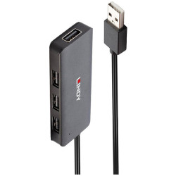 LINDY 42986 USB 2.0 hub Black 4-port design for easy connectivity
