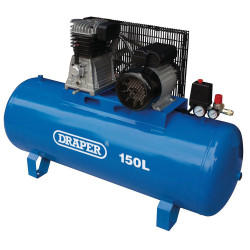 Draper 55304 150L Stationary Belt-Driven Air Compressor (2.2kW)