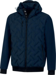 Ciepła Wiatrówka nieprzemakalna - płotno Pongee poliester Softshell, kolor Granatowy, rozmiar: XXL, LUTONBMXX