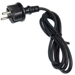 Kabel zasil. sieciowy 1,3-1.4m czarny 2x0,75mm2 IP44