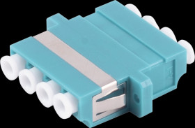 BS07-60042 FO coupler, LC / LC, quad, aqua