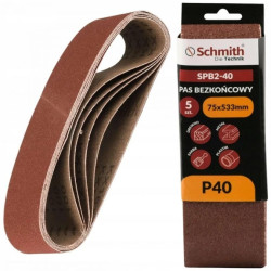 Pas bezkońcowy taśma papier ścierny P40 75x533mm 5szt Schmith