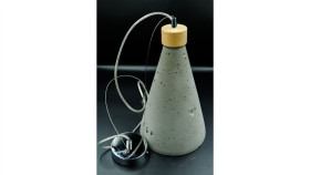 Lampa Wisząca, Betonowa Stożek Duży, Podsufitka Metalowa, Kolorowy Przewód W...