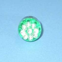 R-10 12V 9xLED ZIELONA Z COKOŁ.PLAS.