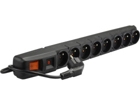 Przedłużacz przeciwprzepięciowy 8-gniazd z/u ACAR S8 5m czarny