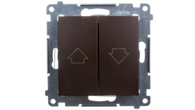 Simon 54 Przycisk Żaluzjowy Brąz Mat, Szybkozłącza, Dzp1.01/46