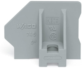 Ścianka koncowa Płytka końcowa WAGO Bloki zacisków do montażu na szynie Mocowanie szynowe