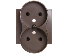 Simon 54 Pokrywa gniazda podwójnego z przesłonami brąz mat z/u do ramek PREMIUM DGZ2MZP/46