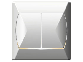 AKCENT Wyłącznik schodowy + jednobiegunowy podświetlany biały ŁP-9AS/00 OSPEL