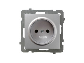 AS Gniazdo pojedyncze bez uziemienia srebrne GP-1G/m/18 OSPEL